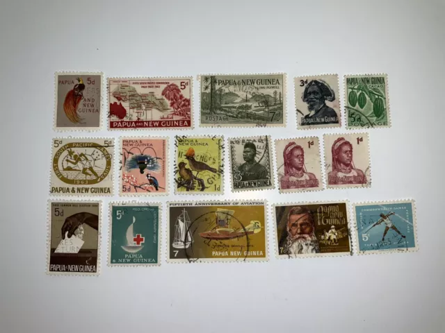 Papua And New Guinea- 16 X Used Stamps