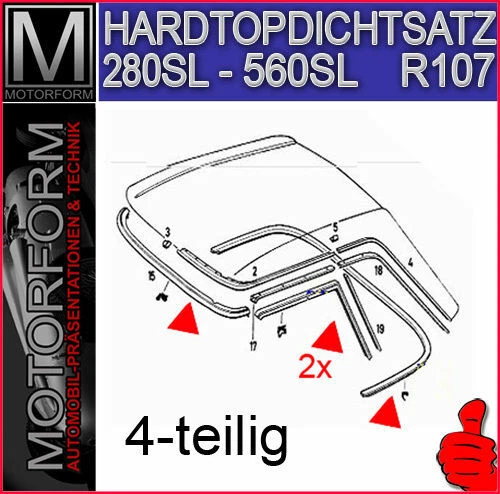 Rear Soft Top Seal To Body For Mercedes R107 - Oldtimer-Ersa, 29,95