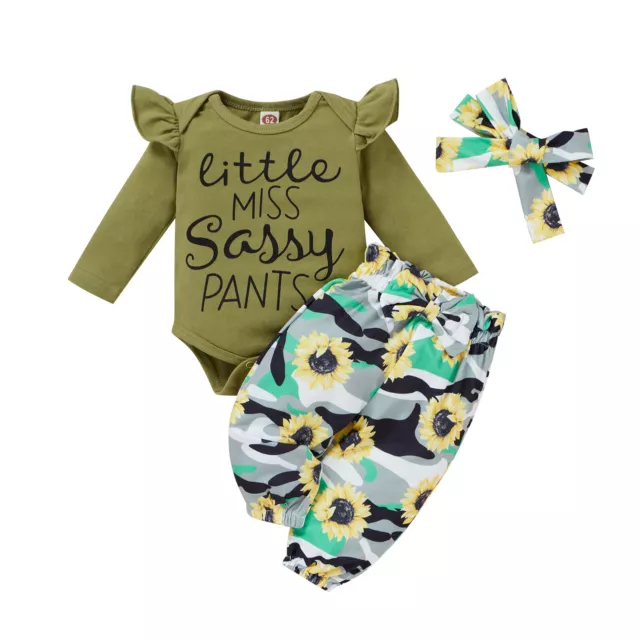 Abbigliamento neonata bambina stampa floreale top pantaloni abiti per bambini set tuta