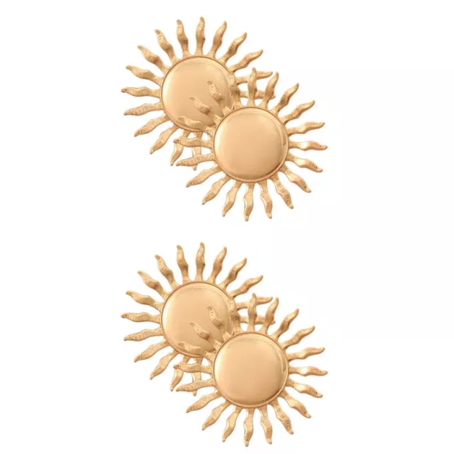 2 Pairs Alloy Stud Earrings Flower Earrings Floral Ear Studs Women Sunflower