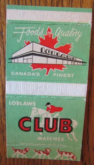 Fox Hunting Sports Matchbook Matchbox: Loblaws Grocery Store (Ontario) -E21