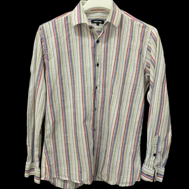 Jared Lang Shirt Sz Large Mens Button Up, Long Sleeve, Striped, Colorful