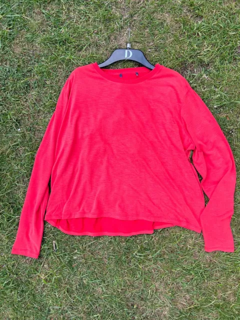 Marks & Spencer Cashmilon Round Neck Long Sleeve Ladies Shirt Red Autumn Sale 2