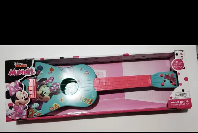 Disney Junior Minnie Mouse Guitar 24'' Pink & Teal/Green Music New