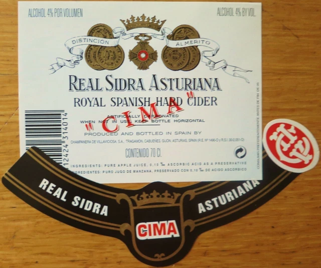 Etiquetas vinos REAL SIDRA  ASTURIANA CIMA  Asturias ESPAÑA  Labels wine