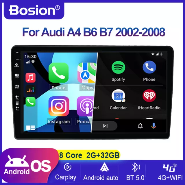 9" Android 12 Für AUDI A4 S4 RS4 RNS-E Seat Exeo Autoradio CarPlay GPS NAVI DAB+