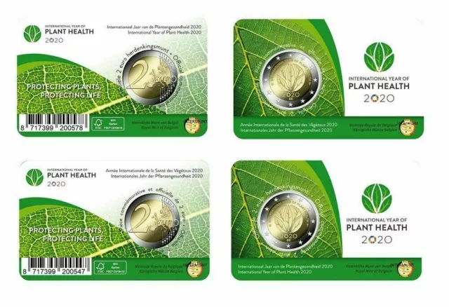 manueduc  Los 2  Coincard 2 EUROS  2020  BÉLGICA AÑO SANIDAD VEGETAL  V. H y  Fr