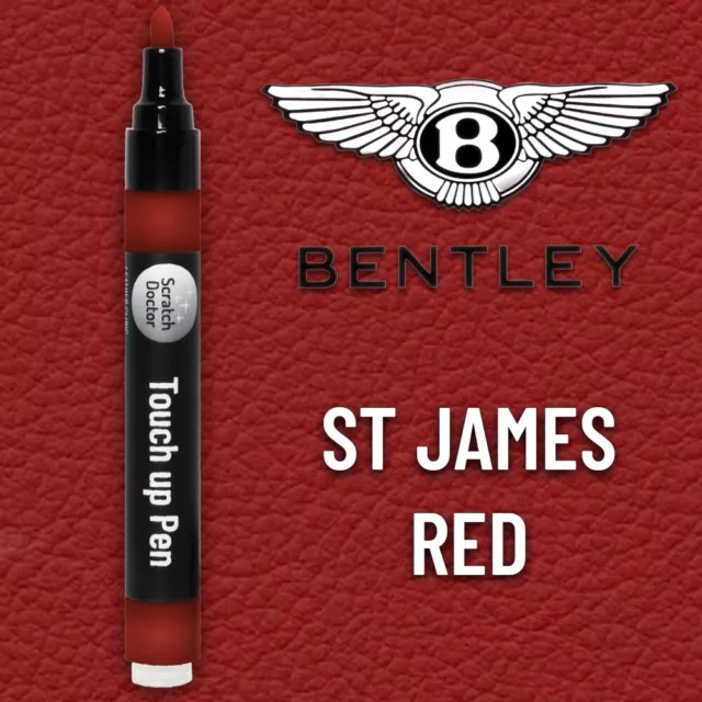 Leather Paint Touch Up Pen BENTLEY Car Seat ST JAMES RED Dye Repairing Recolour