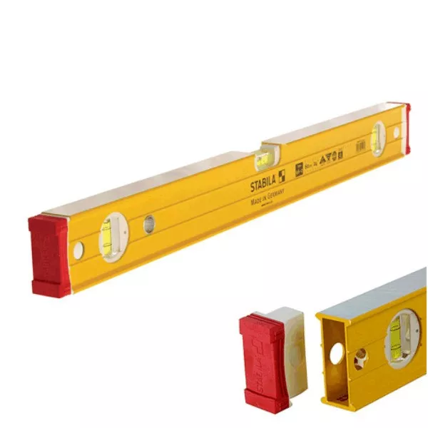 STABILA 1200mm / 4ft 96-2/120 BOX FRAME RIBBED HEAVY DUTY 3-VIAL SPIRIT LEVEL 3