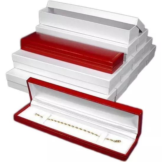12 Bracelet Watch Gift Boxes Red Leather Case Jewelry Display