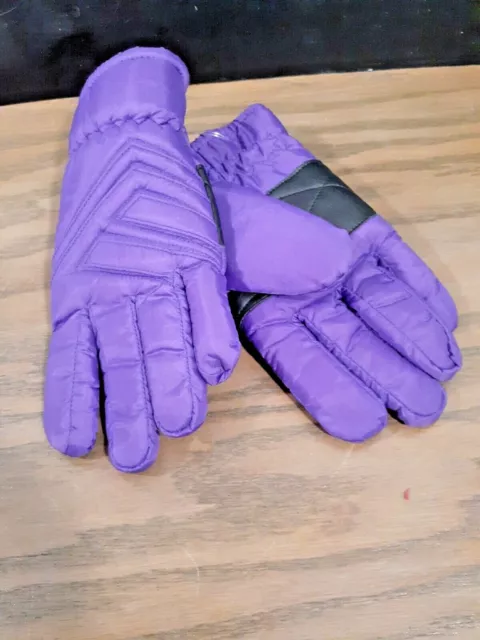 Purple Girls Winter Ski Glove Warmest Waterproof Size 7 - 14