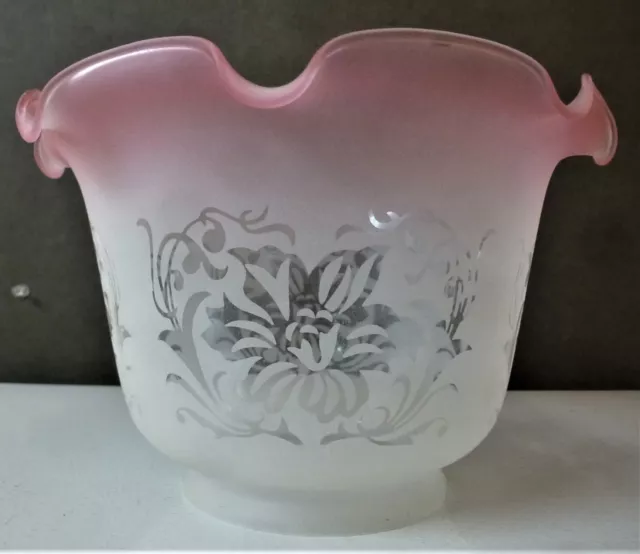 New 4" Fitter Cranberry Tint Filigree Gas Lamp Shade (#4)
