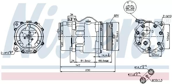 Nissens (89165) Kompressor, Klimaanlage für SEAT VW