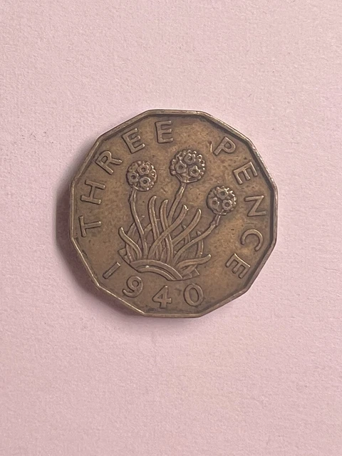 1937 Great Britain 3 pence, George VI, nicer grade, KM-849 12 sided coin