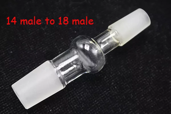 18mm /14mm Female Male Glass Adapter Connector Expander Reducer Clear Lab Tool