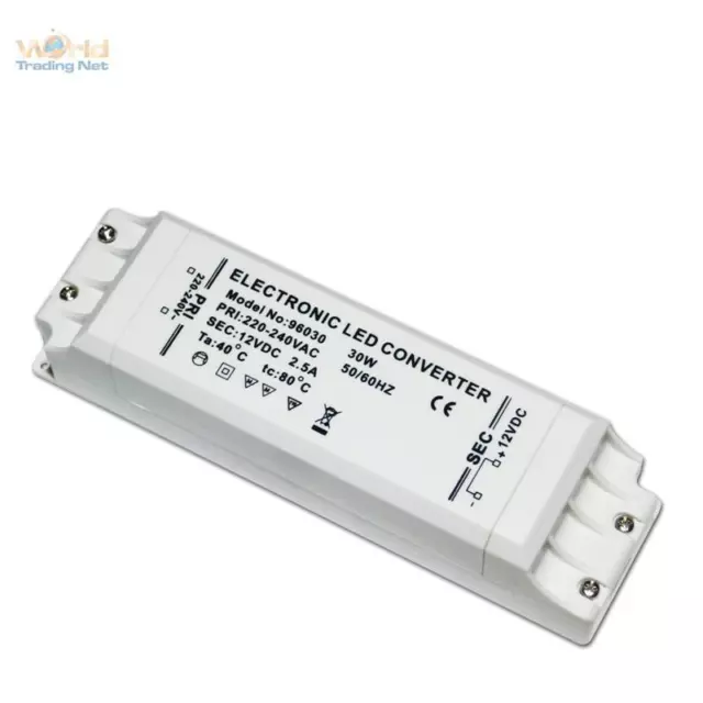 Trafo für LEDs, Transformator 12V DC 30W 2,5A LED Treiber Vorschaltgerät EVG