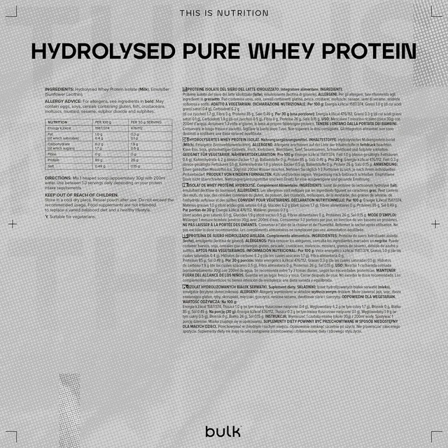 BULK HYDROLYSED WHEY Protein Isolate, Protein Shake, Unflavoured, 2.5 G, Packagi £213.17