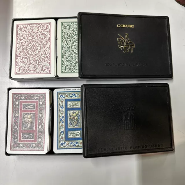 Copag Plastic Playing Cards 2 Decks & Kem 2 Decks Missing Some Cards