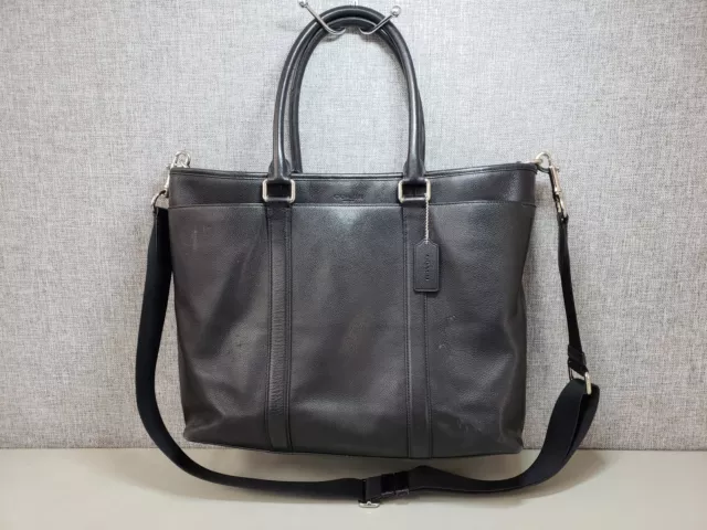 COA Coach Black Leather Tote Bag