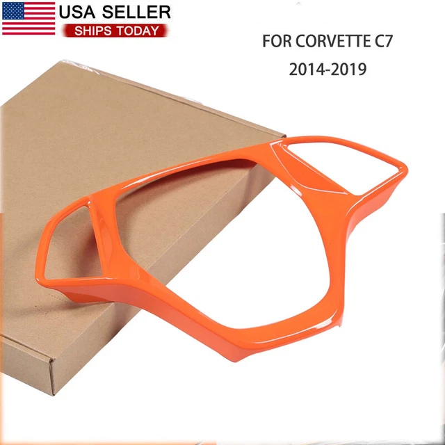 Orange Steering Wheel Trim Frame Panel Cover Decor For Corvette C7 2014-2019 USA