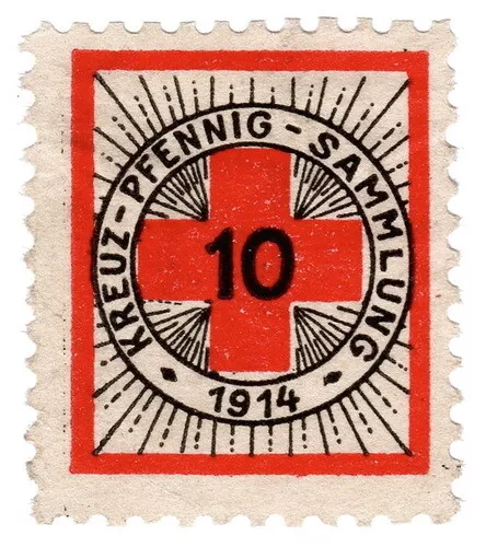 (I.B) Germany (Great War) Cinderella : Red Cross Fund 10pf (1914)