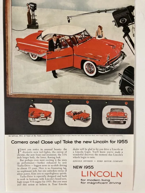 1955 Lincoln Print Ad New For '55