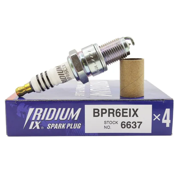 4PC For NGK BPR6EIX Iridium Spark Plug OEM 6637 Upgrade Spark/Power Pre-Gapped