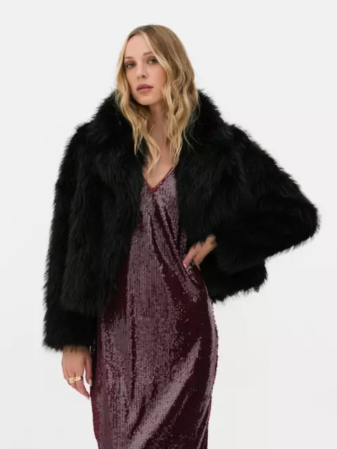 Primark black fur coat sales