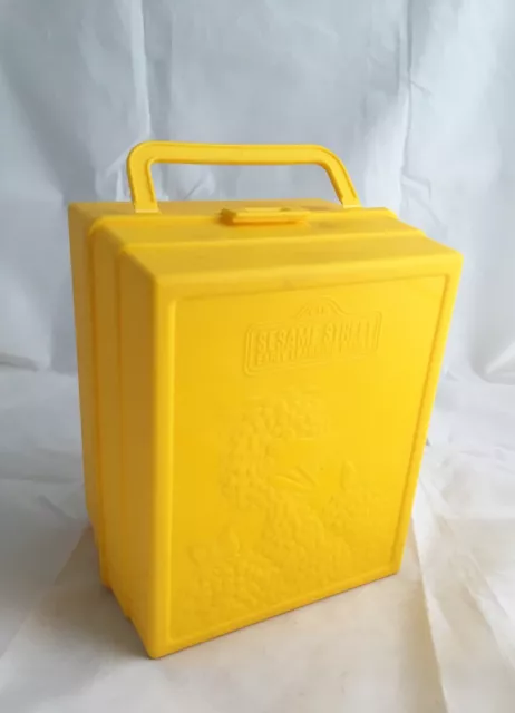 Vintage yellow Big Bird Sesame Street box early learning games - empty