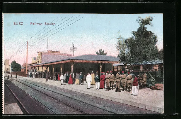 CPA Suez, Railway Station, La Gare