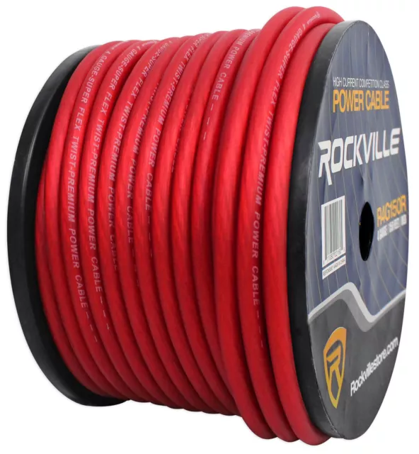 Rockville R4G150R 4 AWG Gauge 150 Feet Red Amp Power Wire Spool 3