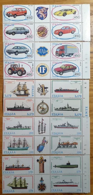 Italy Repubblica 1977-85 Navi Automobili In Quartina + Tavola - 20 Stamps New**