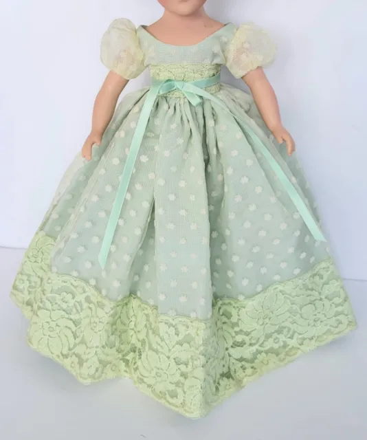 Tagged Modern Mary Hoyer Light Green Flocked Dot And Lace Gown