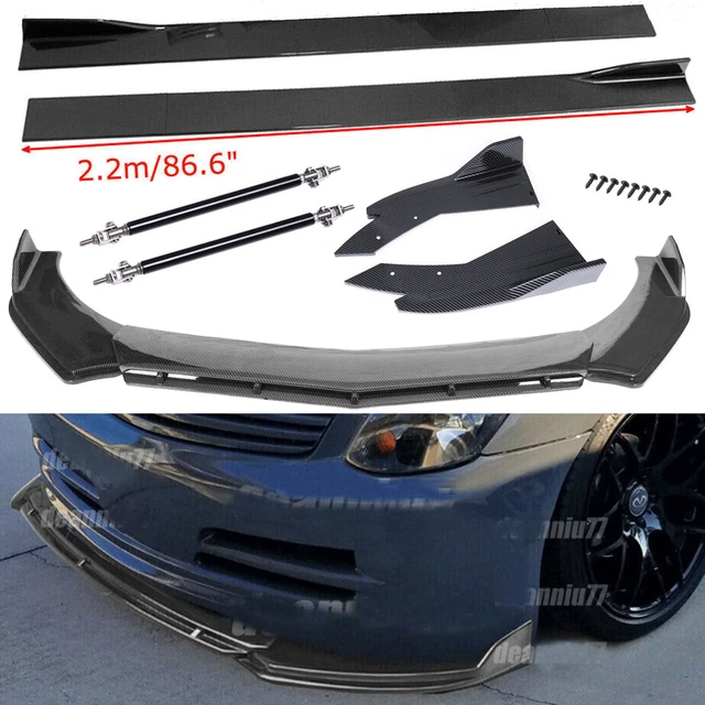 Carbon Fiber Front Bumper Lip Side Skirt Strut Rods For Infiniti G35 G37