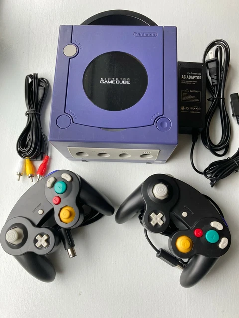 NINTENDO GAMECUBE INDIGO PURPLE Console + 2 Controllers + OEM Memory ...