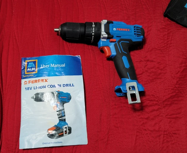 FERREX 18V LI ION Cordless Combi Drill with LED Worklight CDI218W.2 Bare Tool 35.99 PicClick UK