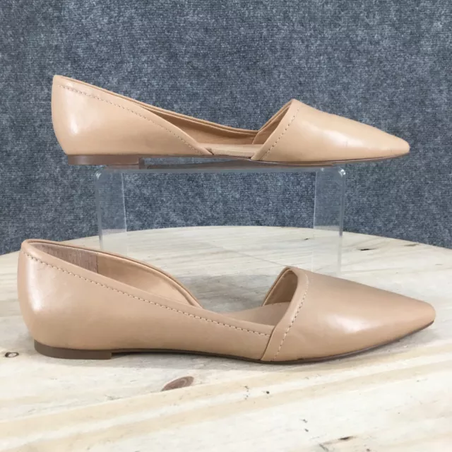 Franco Sarto Shoes Womens 9 M Spiral Pointed Toe D Orsay Flats Beige Leather