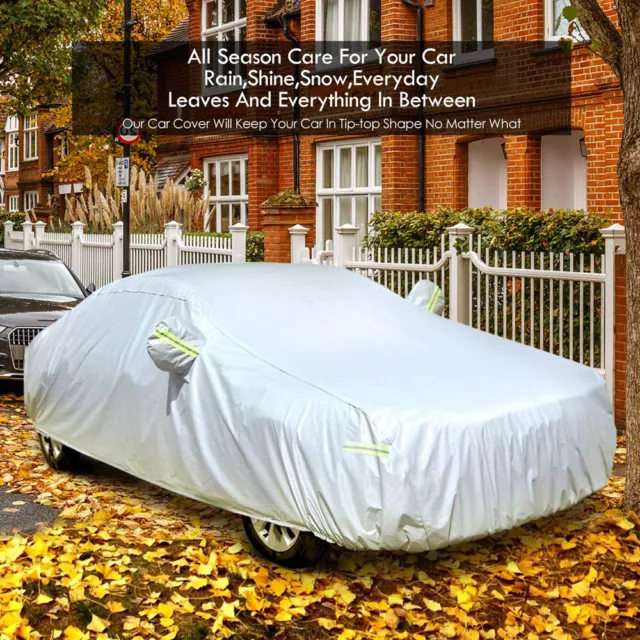 Aluminum Full Car Cover WaterProof Sun Snow Rain Dust UV Resistant Fit for Sedan 2