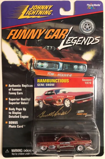 Johnny Lightning Funny Car Legends Gene Snow's Rambunctious! NHRA! Green Valley!