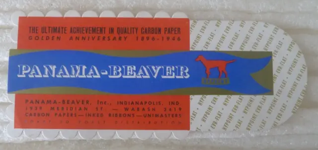 Unused Panama-Beaver Die Cut  Ink Blotter   Typewriter Ribbon Tin Go-With
