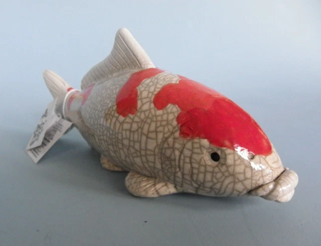 Raku Handarbeit Fish Crazy Clay Studio So. Africa Gerhard de Bier signiert 10" lang