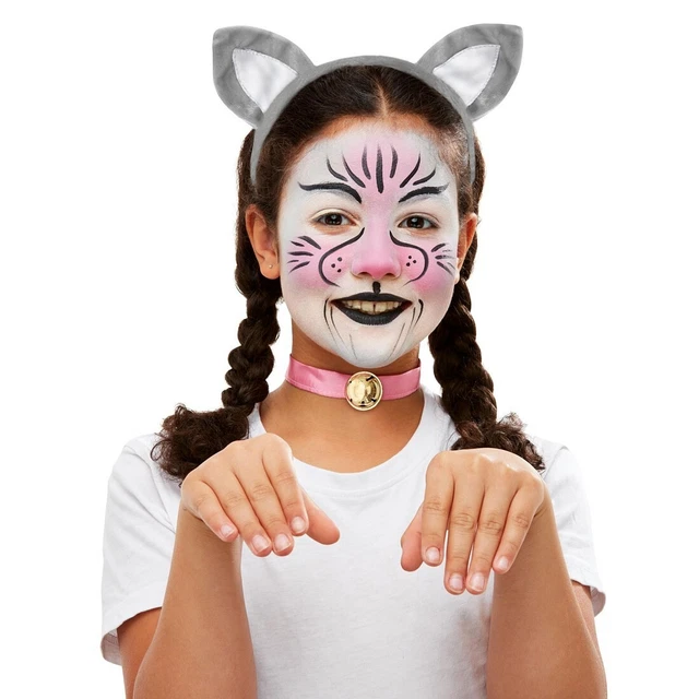 Gatti Costume Set per Bambini Trucco Con Cerchiello Nero Orecchie di