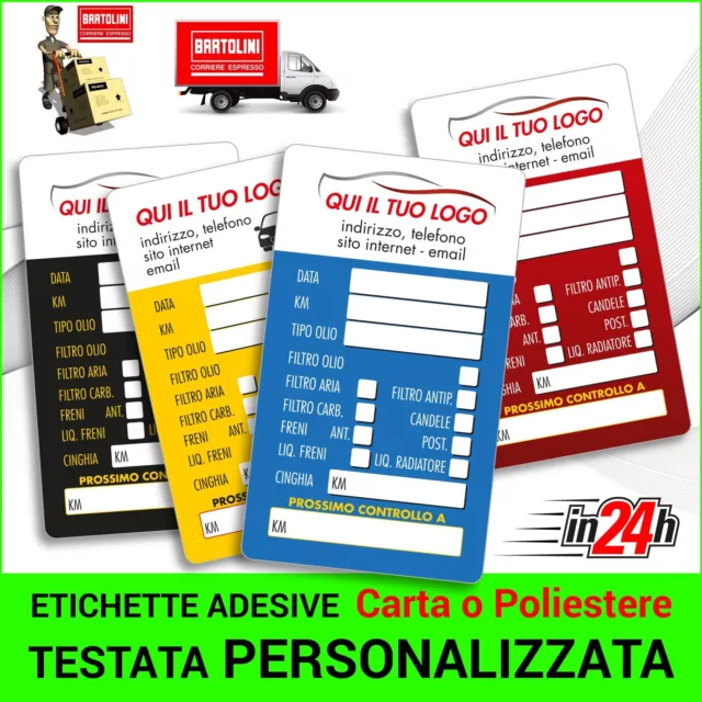 TAGLIANDO AUTO CAMBIO Olio Etichetta - Adesivo - Stampa CARTA PEZZI 50 EUR  8,99 - PicClick IT