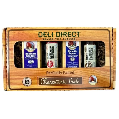 Cesta de regalo de carne y queso picante Deli Direct Wisconsin - regalos de comida para papá...