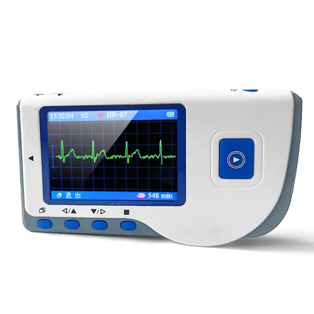 PC-80B Handheld Portable ECG EKG Heart Monitor Machine System LCD Color Screen