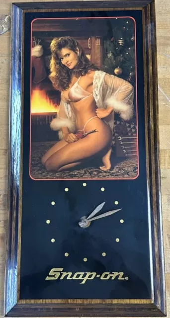 Vintage Snap-On Tools Pinup Girl Wall Clock 1980's