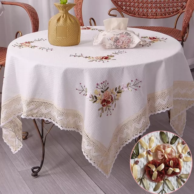 Vintage Embroidered Lace Tablecloth Table Cloth Cover Wedding Party Home Decor