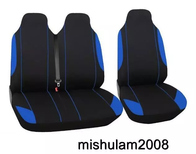 2+1 BUS Sitzbezüge Schonbezüge Polyester Blau Schwarz passend für Ford Transit