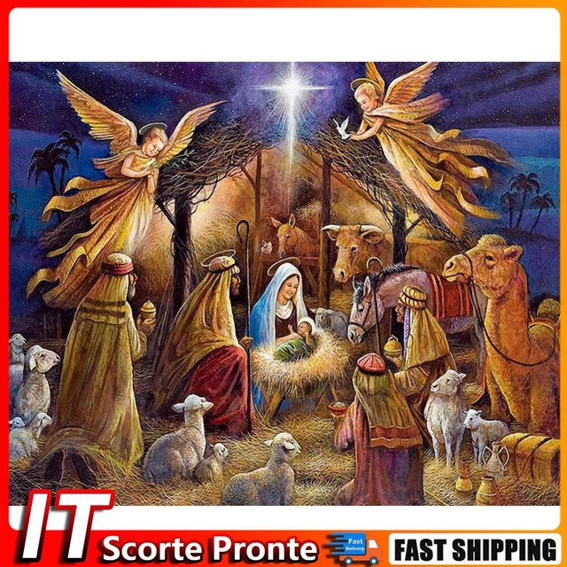 Povitrulya Kit Punto Croce Fai Da Te – Ghirlanda Di Natale Con Uccello Cardinale – 19x18,5 Cm