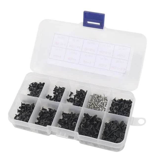 500Pcs M2 M2.5 M3 KM Screw Flat Head Phillips Screws Laptop ebook Screws7782